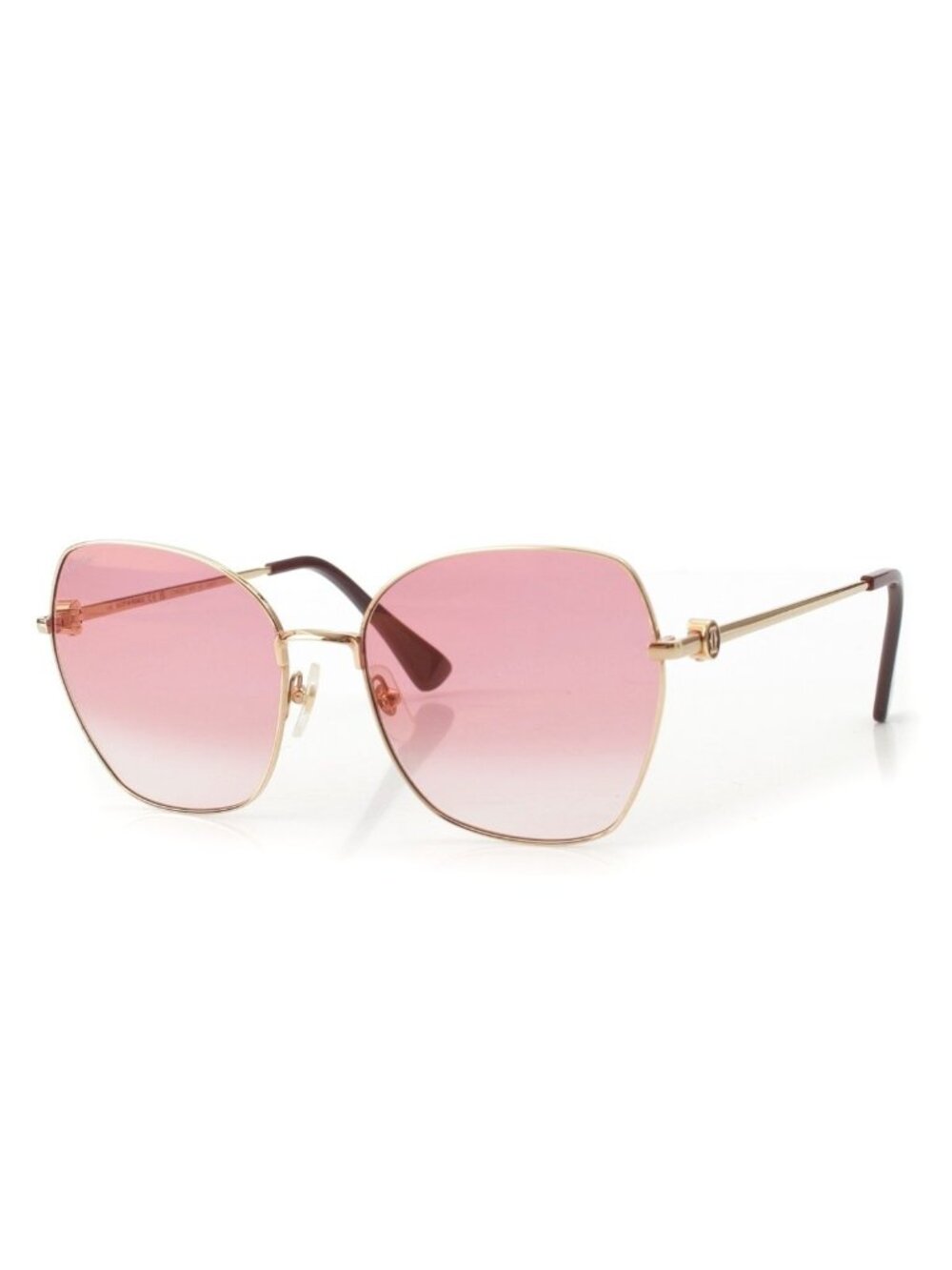 Cartier Logo Sunglasses Gold Bordeaux Eyewear